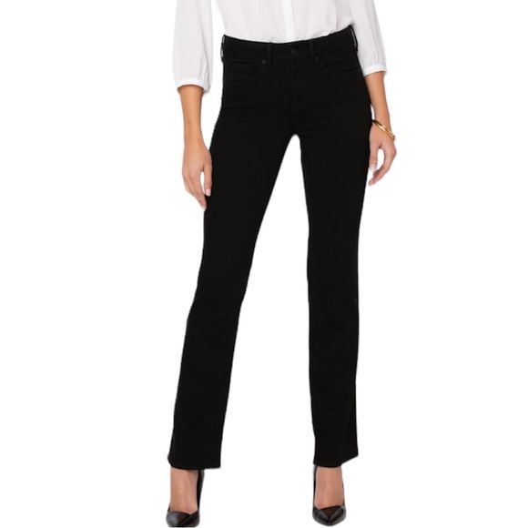 NYDJ Straight Leg Black High-Rise Jeans - Picture 1 of 5